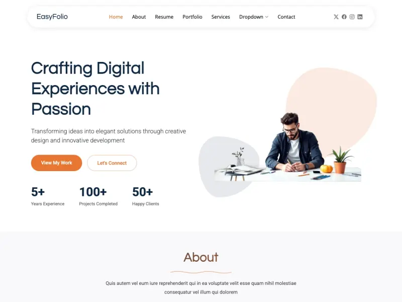 EasyFolio - Modern & Responsive Portfolio Bootstrap Template